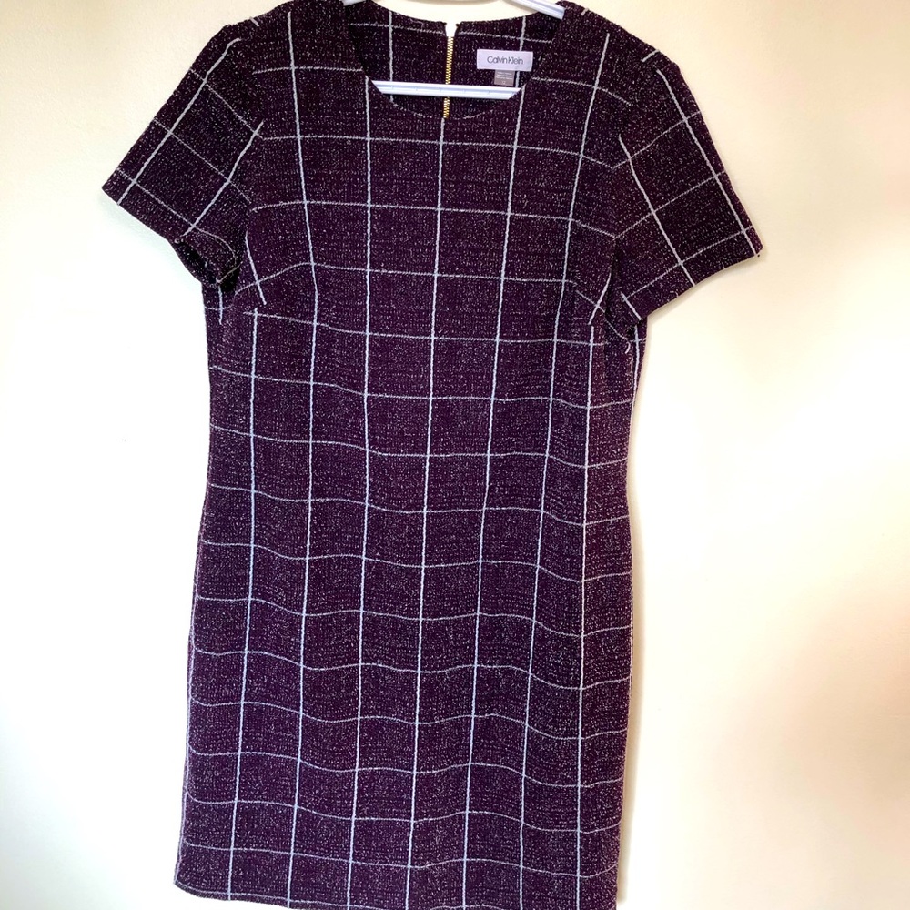 Calvin Klein Speckle Line Sheath Dress - Size 12